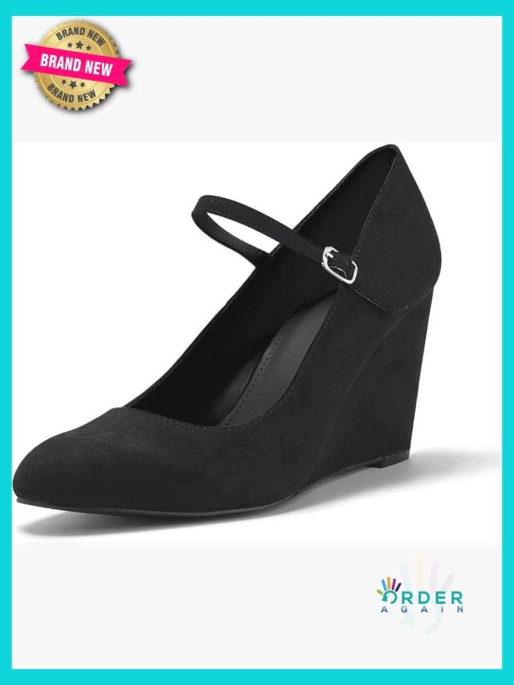 Mary Jane Wedge Pumps Dressy Comfort Heeled Shoes Ankle Strap Closed Toe Classic